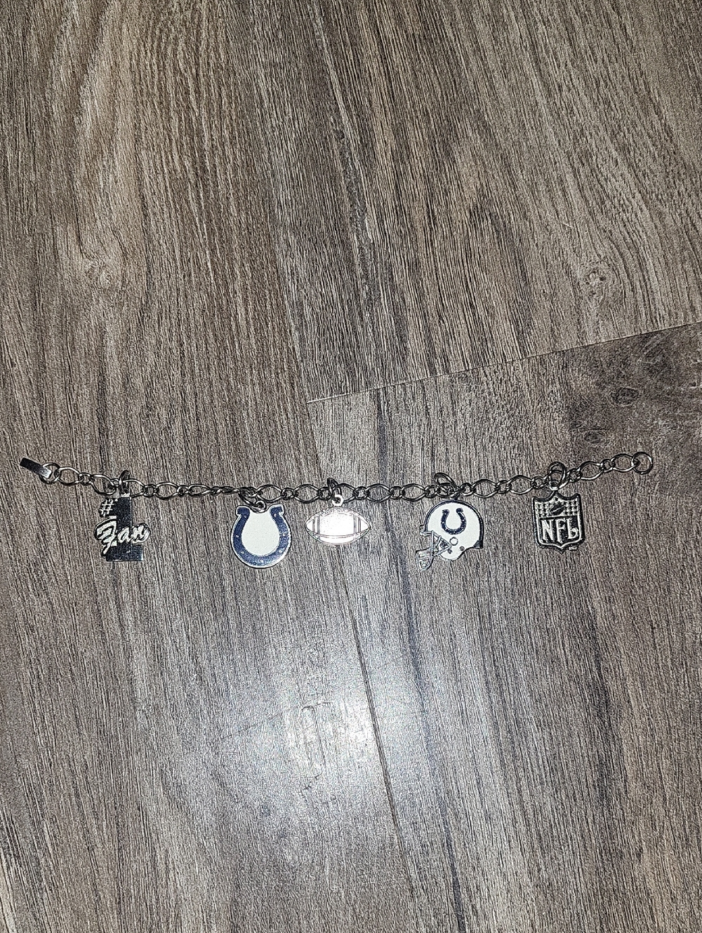 Indianapolis Colts NFL Charm Bracelet - Silver & Blue